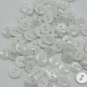 Apvali, plastikinė balta perlamutrinė sagutė, 13mm, 1vnt 1124202/101