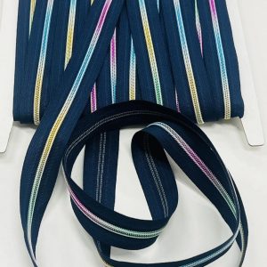 Tamsiai mėlynas matuojamas užtrauktukas spalvota spirale, Nr. 5, 1m T50/T1/330