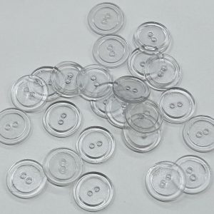 Apvali, plastikinė, 2 skylučių skaidri sagutė, 11mm, 1vnt 1818/431