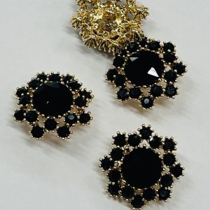 Auksinė saga „Juodų kristalų gėlė”, 21mm, 1vnt 03370