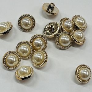 Saga, didelis perlas, auksiniu grandinėlės apvadėliu, 15mm, 1vnt 03488