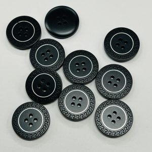 Juoda saga, versace rašto, sidabrine juostele, 15mm, 1vnt 03491