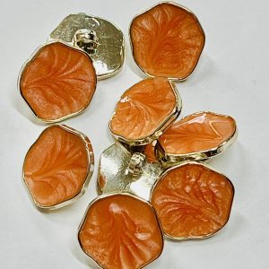 Auksinė sagutė „Oranžinis marmuras”, 21mm, 1vnt 03271
