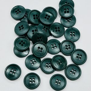 Apvali, plastikinė, 4 skylučių tamsiai žalia saga, 19mm, 1vnt 1932/273