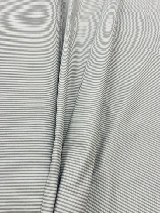 Balta medvilnė, pilkom, plonom linijom, 1m 0009
