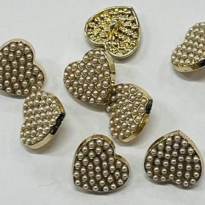 Auksinė sagutė „Perliukų širdelė”, 15mm, 1vnt 03316