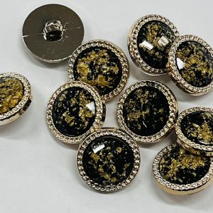 Auksinė saga, juodu viduriu apipinta grandinėle, 21mm, 1vnt 01159