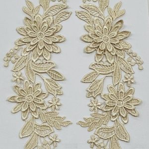Gelsvi nėriniai, sluoksniuotos gėlytės, 23*8cm, 1vnt 03364