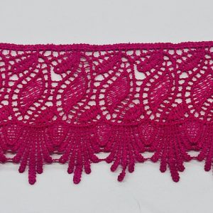 Ryškiai rožiniai (avietiniai), standesni nėriniai „Varvekliai”, 8,5cm, 1m 03363