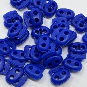 Ryškiai mėlyni virvelių laikikliai, plastikiniai, 2 angų spynelės, 1vnt 5803K340