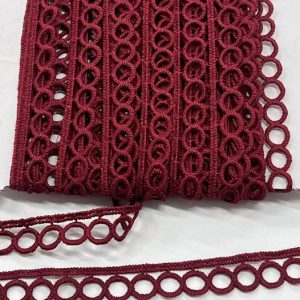 Bordo nėrinių juostelė „Burbuliukai”, 14mm, 1m 03412