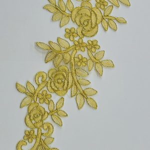 Auksiniai nėriniai, gėlėti, 35*15cm, 1vnt 02312