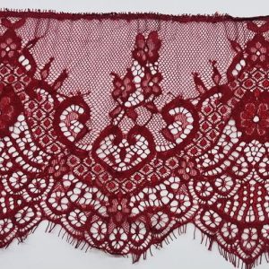 Bordo nėrinių juosta, 18cm, klasikinio rašto, 1m 03414
