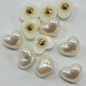 Sagutė ant kojelės „Perliukas – širdelė”, 14mm, 1vnt 03441