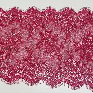 Ryškiai rožinė nėrinių juosta, 20cm, klasikinio rašto, 1m 03475