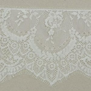 Pieno baltumo nėrinių juosta, 16cm, klasikinio rašto, 1m 03476