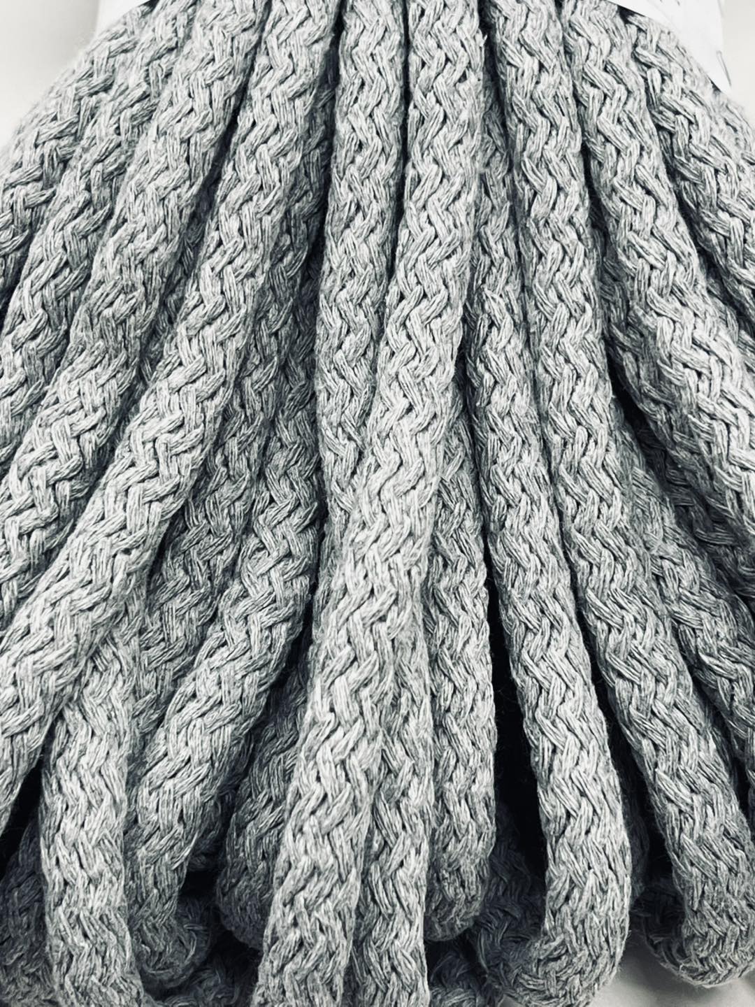 Šviesiai pilka medvilninė virvelė, 10mm, 1m 55010/314