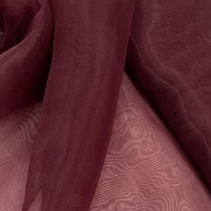 Raudono vyno spalvos organza, 1m 2158
