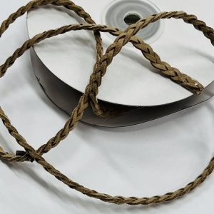 Dekoratyvinė šviesiai ruda odinė pinta kasytė – juostelė, 5mm HGR66/294