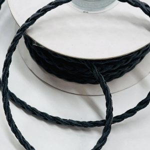Dekoratyvinė tamsiai pilka odinė pinta kasytė – juostelė, 5mm, 1m HGR63/312