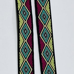 Tautinė juostelė, geltona/mėtinė/rožinė, 2cm, 1m 03536