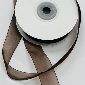 Tamsiai ruda organzos juostelė, 19mm, 1m O19/3203