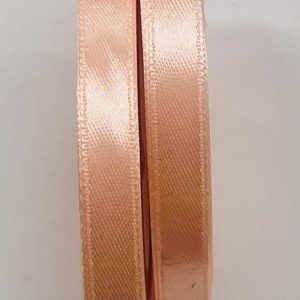 Ryškios persikinės spalvos atlasinė juostelė, 9mm,1m S09/3044