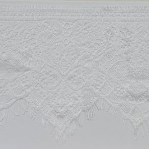 Pieno baltumo nėrinių juosta, 19cm, 1m 03557
