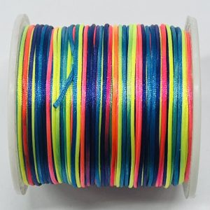 Satininė virvelė vaivorykštės spalvų, 1mm, 1m 1010/00