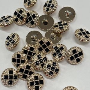 Auksinė sagutė „Juodas pliusas”, 20mm, 1vnt 03570